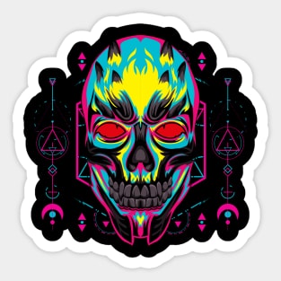 skull head popart Sticker